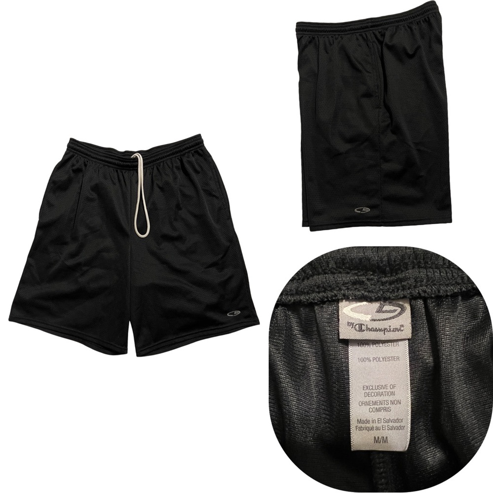Champion Long Classic Black Shorts, Size Medium